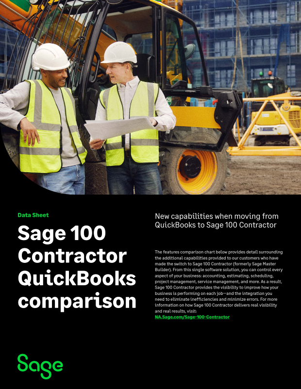Sage 100 Contractor QuickBooks Comparison preview