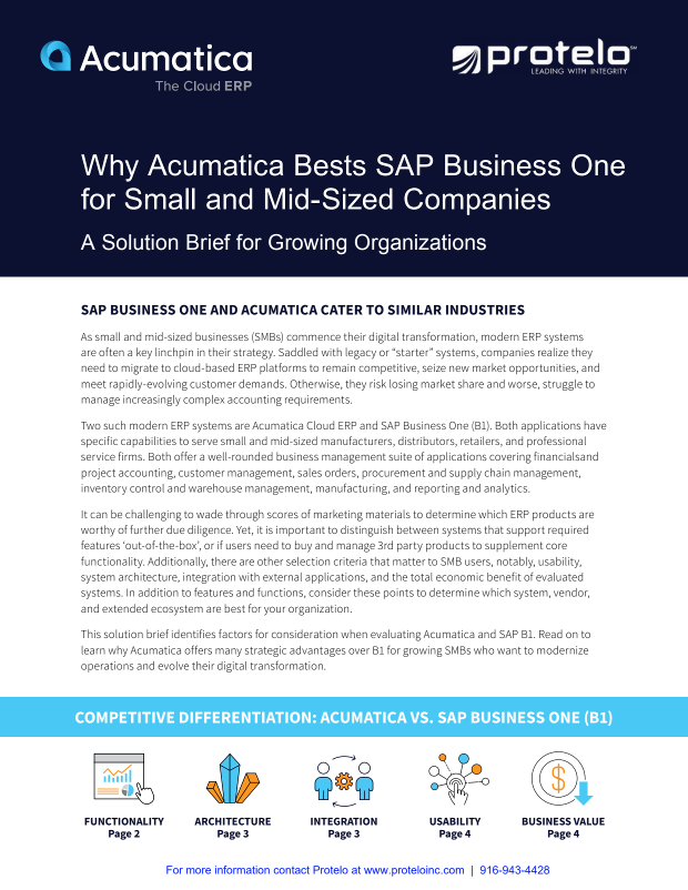Why Acumatica Bests SAP Business One for Small and Mid-Sized Companies