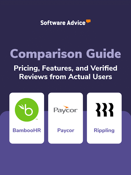 Cover of the BambooHR vs. Paycor vs. Rippling ratings report