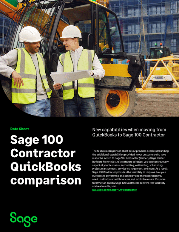 Sage 100 Contractor QuickBooks Comparison preview